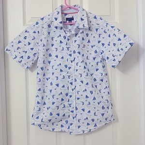 Short sleeve Nautical shirt. Size 10/12 in youth